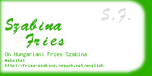 szabina fries business card